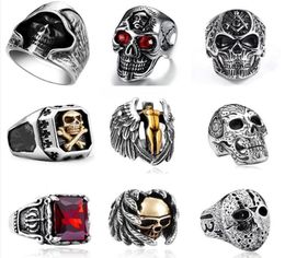 Gothic Punk Mens en acier inoxydable anneau vintage Hip Hop Skull Rings for Men Steampunk Jewelry Accessoires8549978