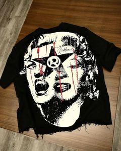 Gothic Punk Oversized Graphic T -shirts Y2K Top Hip Hop Harajuku Korte Sleved Men Women Losse veelzijdige T -shirt Streetwear 240325