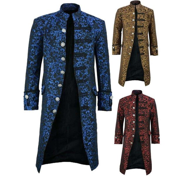 Manches gothiques veste gothique décontractée bouton Steampunk robe d'Halloween veste longue victorienne pour hommes manteau de queue Vintage nouveau