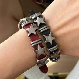 Gothic Star Punk fausse bracelet en cuir pour hommes Femmes Bangle à pointes bijoux goth vintage y2k cosplay emo vêtements accessoires 240419