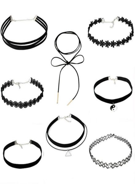 Style gothique accessoires simples collier collier collier collier collier collier en dentelle avec échantillon supplémentaire 9201911