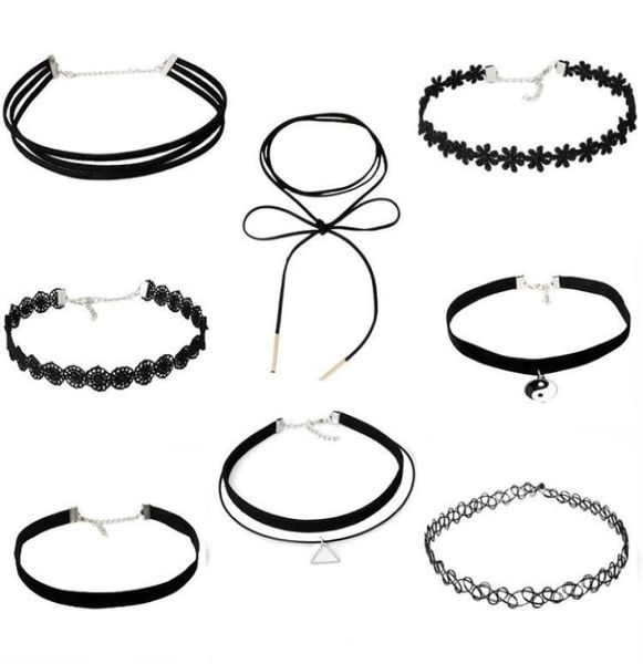 Accesorios simples de estilo gótico Collar Collar Collar Collar Collar de encaje con muestra adicional Aleatamente1077768