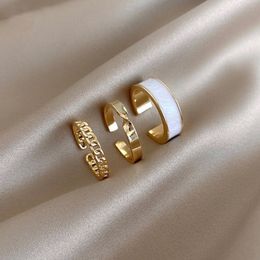 Bagues ouvertes de Style gothique pour femmes, trois pièces, mode coréenne, bijoux européens et américains, fête de mariage, Sexy, Ring226y