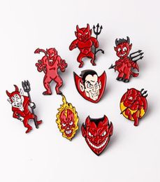 Gothic bedreigende cartoon Little Devil Demon Vampire Weird Halloween Trick Pin Badge Broach9487588