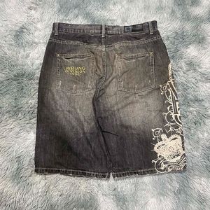 Gothic Trend imprimé haute taille jeans courte femme y2k street sexy filles hautes shorts lâches femmes 240420