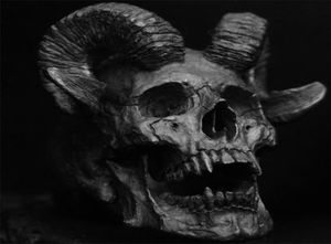 Gothic Vintage Devil Satan Goat Skull Ring Roestvrij staal Punk Ring Fashion Men039S Biker Jewelry1957263