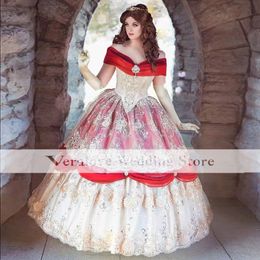 Robe de mariée gothique hors épaule robe de bal médiévale rouge robe de nuit victorienne Costume d'halloween robe de soirée Renaissance médiévale