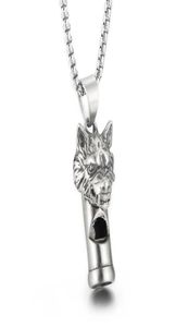 Gothic Wolf Head Whistle ketting hanger gieten roestvrijstalen rolo ketens sieraden voor herenjongens koele geschenken 3 mm 24 inch2969605