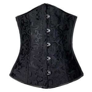 Gothic Vrouwen Sexy Underbust Corset Taille Trainer Shaper Plus Size Corpete Corselet Zwart Wit 8172323i