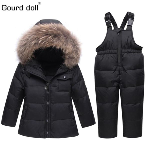 Gourde poupée 2021 hiver veste enfants salopette pour filles enfants habit de neige bébé garçon fille Parka manteau doudounes enfant en bas âge