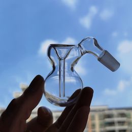 Kalebasvorm glas as vangpak bubbler voor bong lookah twee gewrichtsgrootte 14 mm 18 mm percolator downsysteem met vaste buis dab olieligeren waterleidingen