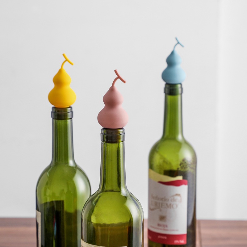 Kalebassformad flaskstopp kreativ silikon förseglad färskt makande flaskkapslock champagne vin flaskan dekorativ stoppare