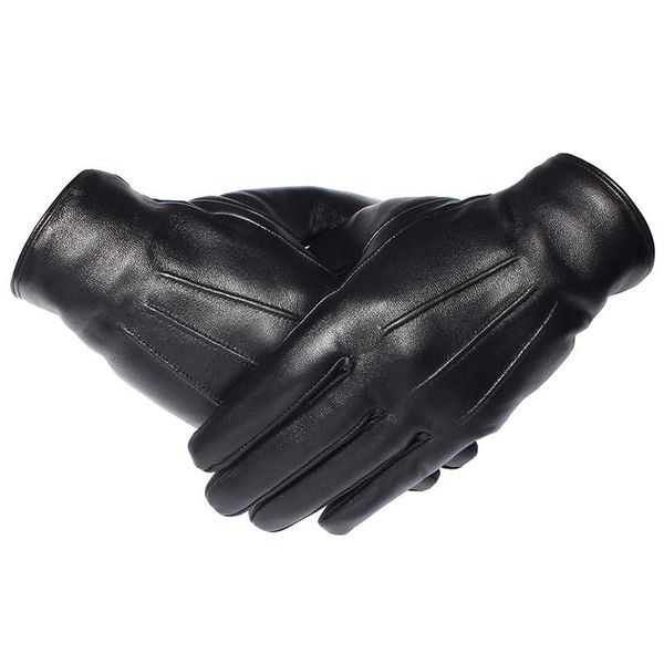 Guantes de invierno GOURS para hombre, piel auténtica, pantalla táctil, piel de oveja auténtica, manoplas de conducción cálidas negras, llegada GSM050