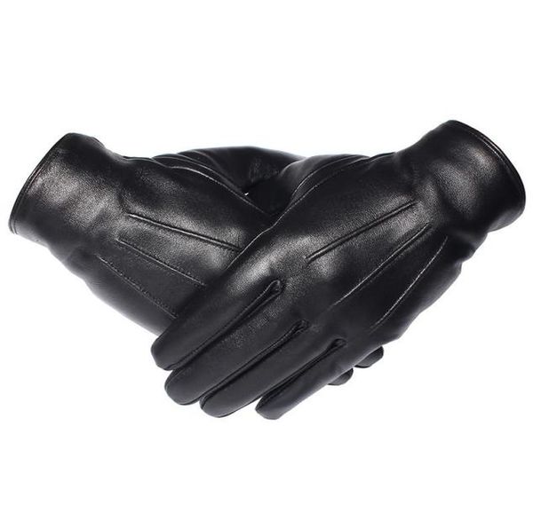 Gours Gants D'hiver Hommes Gants En Cuir Véritable Écran Tactile En Peau De Mouton Véritable Noir Gants De Conduite Chauds Mitaines Nouvelle Arrivée Gsm050 T19087137