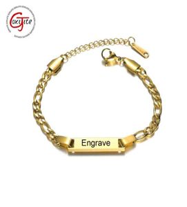 Goxijite Trendy Custom Gent Name Name Bracelet for Women Kid en acier inoxydable Date Réglable Chaîne cadeau Cadeau 9910650