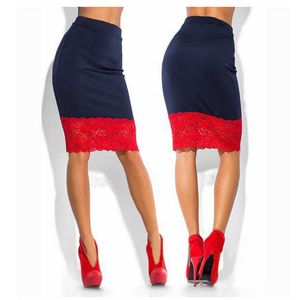 GOYHOZMI été femmes jupe crayon Sexy femme Stretch dames Crochet dentelle taille haute court bureau noir moulante Boho jupe