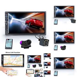 GPS 2 DIN Radio Bluetooth HD 7 "MP5 Player Touchscreen FM SD USB ISO Power Aux Input Achteraanzicht Camera Audio GPS GPS