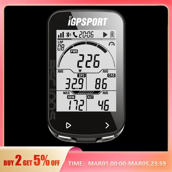 Compteur de vélo GPS IGPSPORT BSC100S, compteur de vitesse sans fil, chronomètre numérique, odomètre de cyclisme, ordinateur de cyclisme 240313