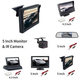 Monitor de automóvil GPS retrovisor de estacionamiento Mirror de estacionamiento 4.3/5 pulgadas HD Entrada de video con visión de la cámara trasera Copia de seguridad de visión nocturna para PAL/NTSC GPS GPS