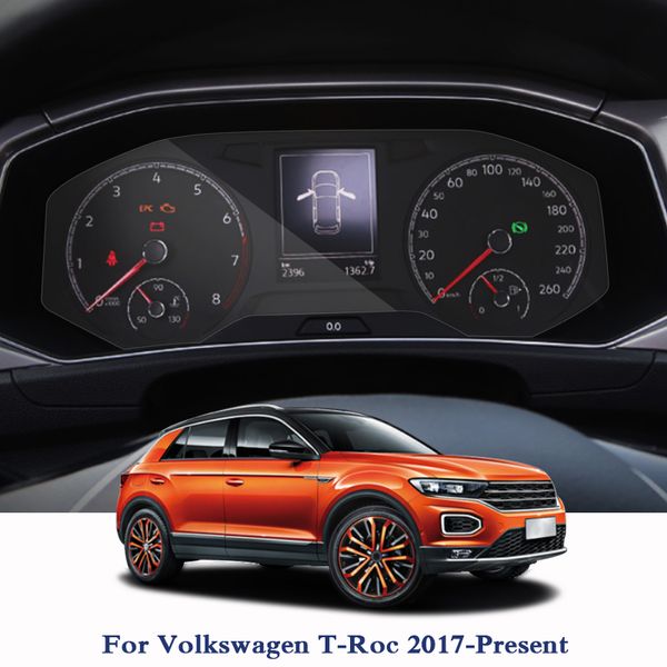 Film de verre en acier pour écran de Navigation GPS, pour Volkswagen T-ROC 2017-présent, Film d'affichage de tableau de bord, accessoires autocollants de voiture