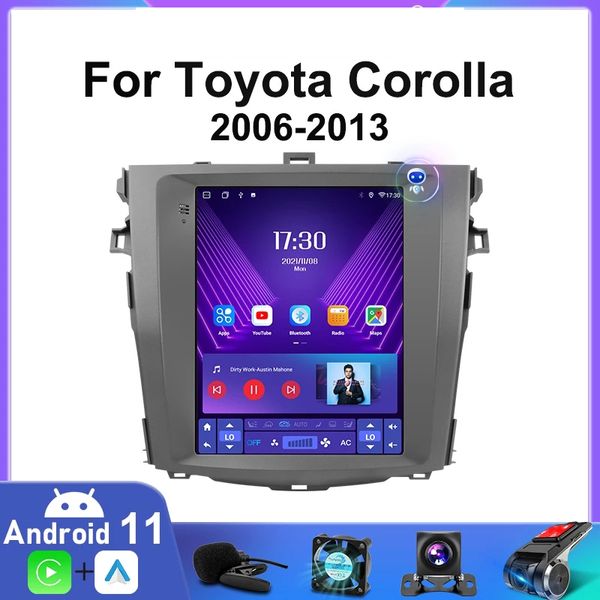 Sistema de navegación GPS, unidad principal de vídeo para coche, Android de 9 pulgadas para Toyota Corolla 2006 -2012, soporte estéreo para coche, cámara de visión trasera USB