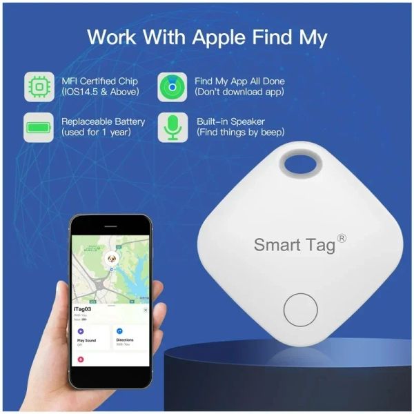 Les trackers GPS avec trouver mon application anti-perd pour les remplacements de balise iPhone Bluetooth Alarm Tracker Works Locator MFI Classé