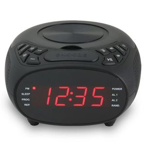 Radio reloj GPX CD AM FM con 1 2 pantallas y alarma dual, CC318B