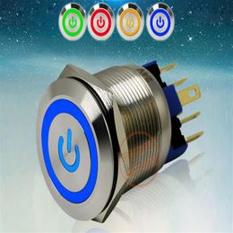 GQ22-11EPS LED Metal Power Push Button Switches 304 Acero inoxidable 1NO 1NC 22mm 24V Autobloqueo o autorreinicio Cuatro colores a Cho2529