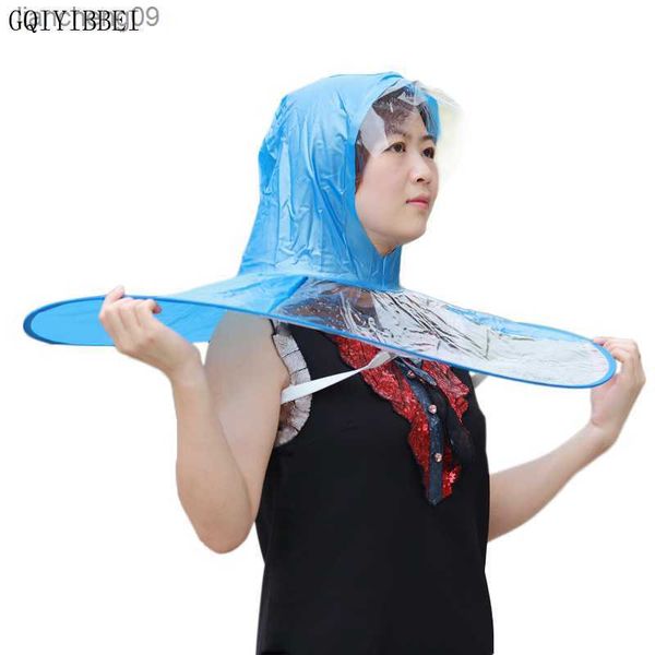 GQIYIBBEI portátil UFO lluvia sombrero Cove impermeable plegable niños paraguas PEVA Material viaje pesca sésil Cap con L230620