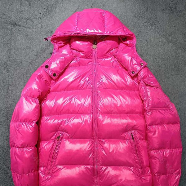 Gqwo Down Parkas Mode Rose Vestes Hommes Épaissir Chaud Puffer Veste Style Classique Couple Léger Cardigan À Fermeture Éclair À Capuche Streetwear Manteaux Hiver Designer RW7m