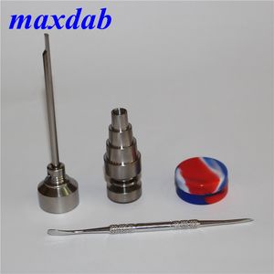 Outils Gr2 Titanium Domeless Nail 10/14 / 18MM pour bang en verre avec bouchon Carb conteneurs de cire d'huile Dabber