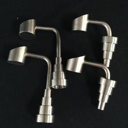 GR2 Clavos de titanio universales Cubos sin cúpula Bubbler Banger Nails 18,8 mm 14,4 mm 10 mm Junta macho hembra 6 en 1 Clavo de titanio