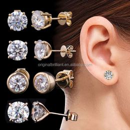 Boucles d'oreilles en diamant pour femmes, bijoux en argent Sterling 14K et or 18K, certificat GRA, à la mode