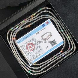 GRA certificatif 10k 14K Real Solid Gold 3 mm 4 mm Collier de chaîne de tennis de bijoux Moisanite pour hommes pour hommes