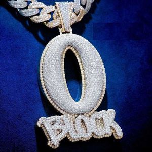 Gra Certificated Hip Hop Chain Pendant Custom Diamond 925 Silver Iced Out Baguette Letter Pendants Moissanite