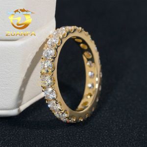 Certificats GRA Bijoux nuptiles uniques 3 mm 10 km jaune or Flawless Moisanite Diamond Engagement Eternity Band Ring Set Femmes