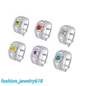 Anillo personalizado de moissanita de diamante grande certificado gra para hombre, Plata de Ley 925 1, 2, 3, 5 ct vvs para hombre, joyería de lujo para boda