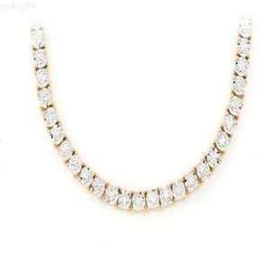 Bijoux Moissanite certifiés Gra, en argent Sterling 925, collier de Tennis en diamant rond, chaîne de Tennis en or blanc 10k véritable, offre spéciale