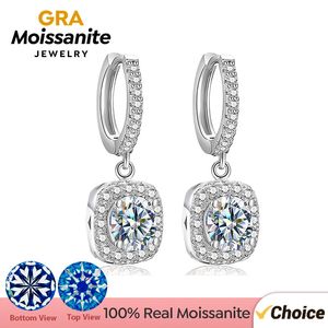 GRA mode 05CT D couleur mariage fiançailles diamant boucles d'oreilles pour les femmes 925 en argent Sterling certifié bijoux 240112