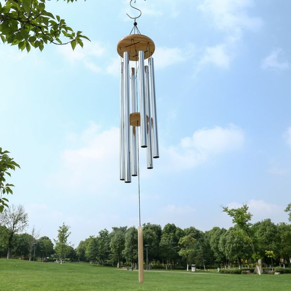 Grace Deep Resonant home Antique Metal Wooden 6 Tube Windchime Chapel Bells Carillons éoliens Ornement Artisanat Cadeau