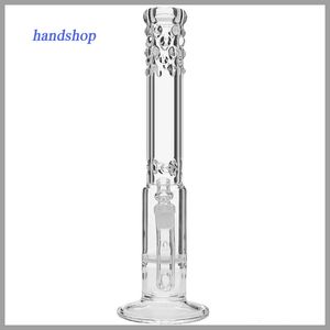 Hookahs Glass Bong 17.5 inch Big Modern met ingewikkelde honingraat Percolator Water Pipe Heavy Bong, kunt u een bestelling plaatsen