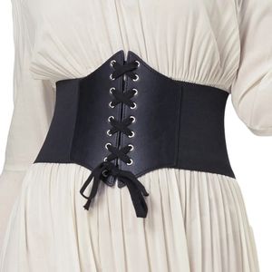 Grace Karin S-3XL Corset Riem Damesmode Lace Up PU Leer Luxe Riem Cinch Tie Corset Taille Brede Riem tailleband 240122