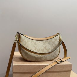 Grace Style Sac à bandoulière de créateur Tenue quotidienne Hobo Demi-Lune Fermeture éclair Shopping sous les bras Bandoulière Hobos Cuir PU souple sans chaîne pour femme Ceintures à loquet Sacs à poignée