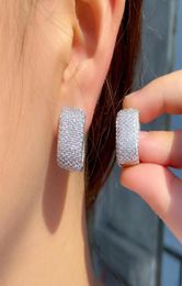 Boucles d'oreilles gracieuses de mode bijoux blanc AAA cubique zircone or rose argent charme luxe mariée mariage designer boucle d'oreille Coppe6762067