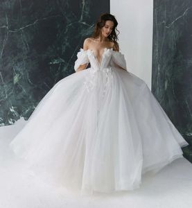 Gracieuse vente chaude robe de mariée de fleur 3D 2024 avec manches détachables robes de mariée limon robes de mariée chérie dos ouvert appliqué