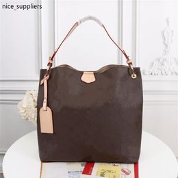 Gracieux Mm Pm Hobo en toile enduite classique Extra-spacieux léger en cuir véritable souple sangle plate dame sac à bandoulière 290b