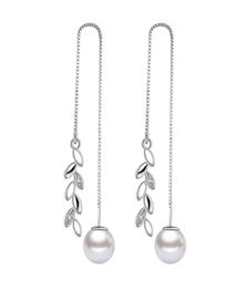 Gracieux Argent Saint Valentin Cadeau Goutte De Luxe Boucles D'oreilles Feuille De Fiançailles De Mariage Simulé Perle Gland Mode Coréenne Bijoux Cadeaux4659682