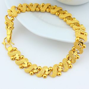 Bracelet femme gracieux chaîne de poignet remplie d'or jaune 18 carats