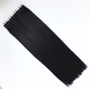 Grade 10a double tirage - 100% cheveux humains Silk Straigt wave 12 -26 Bande de trame PU sur les cheveux Extensions 100g pack 2 5g s 254j