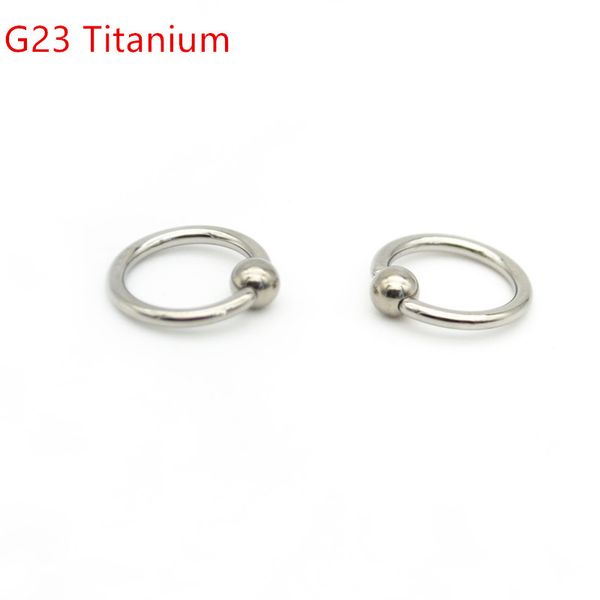 Grado 23 Titanio BCR Cuenta cautiva Ring16G 8 mm 10 mm 12 mm Cierre de bola Labio Nariz Oreja Tragus Septum G23 Piercing para el cuerpo Joyería T200507